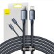 Baseus Crystal Shine USB-C-Lightning kábel, 20W, PD, 2m, fekete