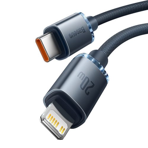 Baseus Crystal Shine USB-C-Lightning kábel, 20W, PD, 2m, fekete