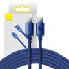 Baseus Crystal Shine USB-C-USB-C kábel, 100W, 1,2m, kék