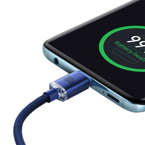 Baseus Crystal Shine USB-C-USB-C kábel, 100W, 2m, kék