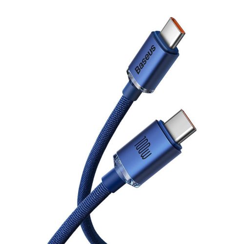 Baseus Crystal Shine USB-C-USB-C kábel, 100W, 2m, kék