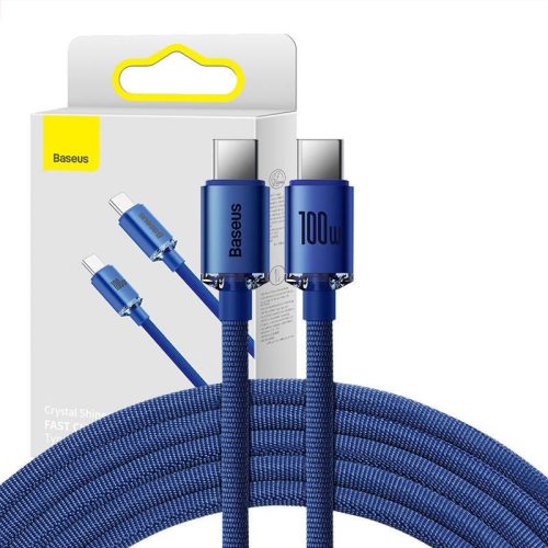 Baseus Crystal Shine USB-C-USB-C kábel, 100W, 2m, kék