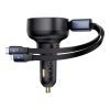 Baseus Enjoyment autó töltő USB-C - USB-C kábellel, Lightning 60W, fekete