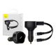 Baseus Enjoyment autós töltő USB-C + Lightning kábellel, 3A, 30W, fekete