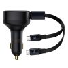 Baseus Enjoyment autós töltő USB-C kábellel, 33W, fekete