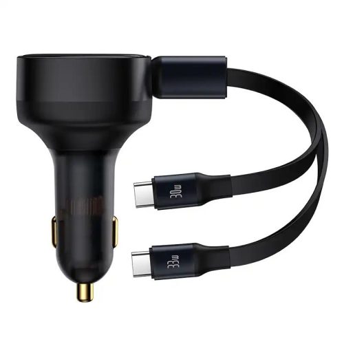 Baseus Enjoyment autós töltő USB-C kábellel, 33W, fekete