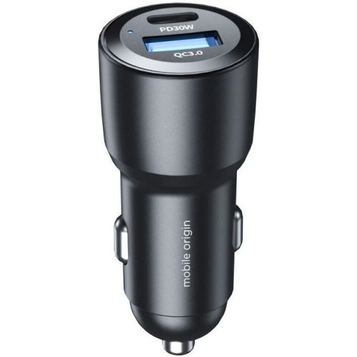 Mobile Origin autós töltő, USB, USB-C, 60 W, fekete