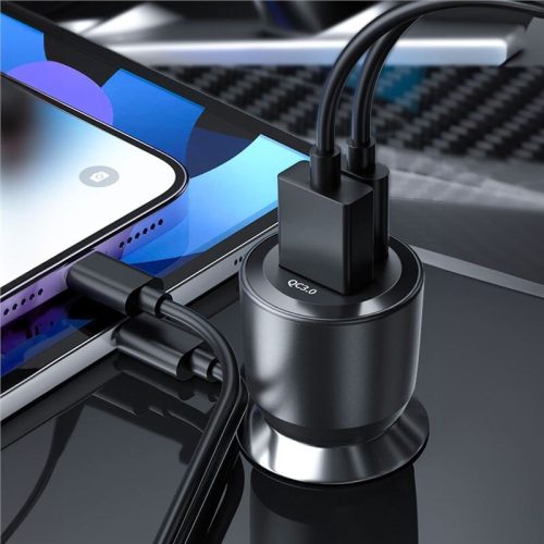 Mobile Origin autós töltő, USB, USB-C, 60 W, fekete