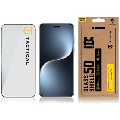 Tactical Glass Shield 5D Honor Magic 7 kijelzővédő üvegfólia, fekete
