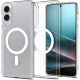 Spigen Ultra Hybrid MagFit Samsung Galaxy S25 Edge tok, Clear White, átlátszó-fehér