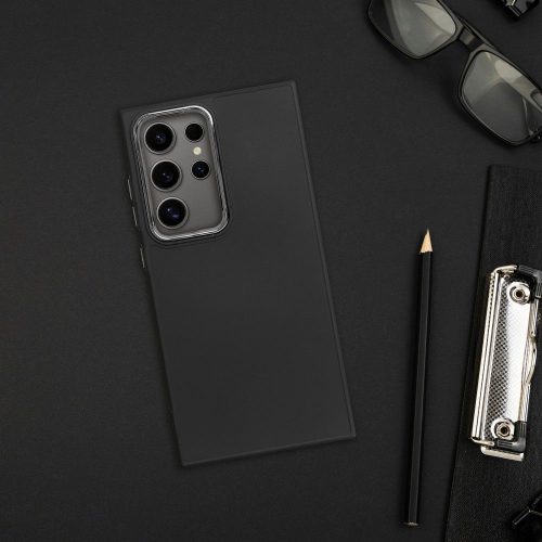 Frame Samsung Galaxy S25 Edge közepesen ütésálló tok kameravédő kerettel, fekete