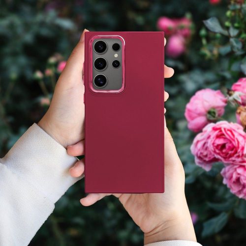 Frame Samsung Galaxy S25 Edge közepesen ütésálló tok kameravédő kerettel, magenta