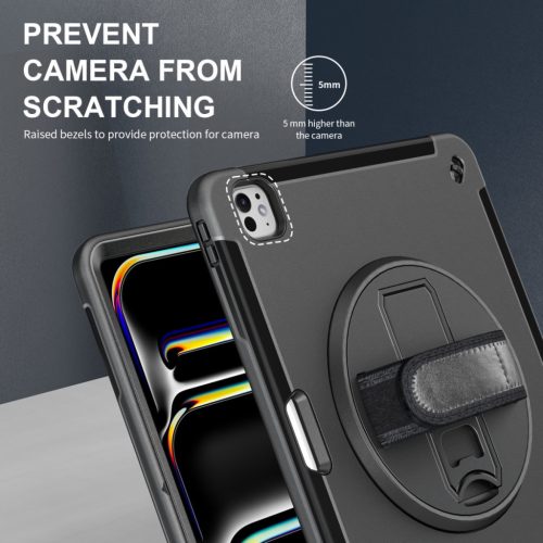 4smarts Rugged Samsung Galaxy Tab S9 FE / S9 / S8 / S7 közepesen ütésálló tok kitámasztóval, fekete