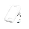 4smarts FlatPlug Slim Dual USB-C hálózati adapter, 65W GaN, fehér
