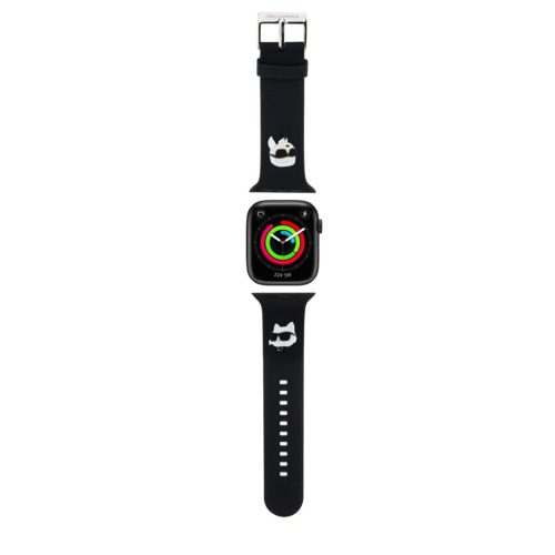 Karl Lagerfeld Karl and Choupette Head NFT Apple Watch 42/44/45/46/49 szíj, fekete