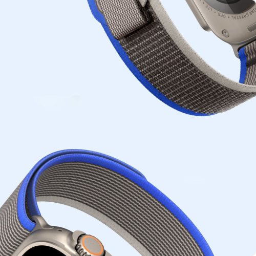 Dux Ducis YJ nylon Apple Watch 42/44/45/49mm szíj, kék-szürke