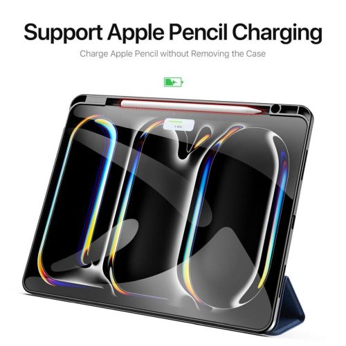 Dux Ducis Domo iPad Pro 13 (2024 / 2025) kihajtható tok pencil tartóval, fekete