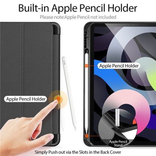 Dux Ducis Domo iPad Air 4/5/6 10.9 kihajtható tok pencil tartóval, fekete