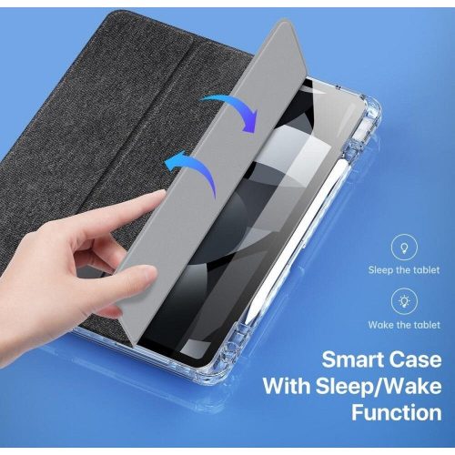 Dux Ducis Unid iPad iPad Air 13 (2024)/iPad Pro 12.9 (2018/2020/2021/2022) kihajtható tok pencil tartóval, fekete