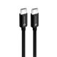 FORCELL F-ENERGY C338 USB-C-USB-C adatkábel, PD, 3A, QC4.0, 60W, 3m, fekete