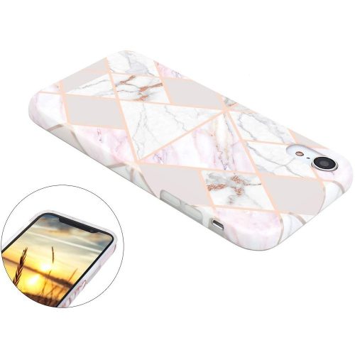 Samsung Galaxy Note 10 / 10 5G SM-N970 / N971, Szilikon tok, sokszöges márvány minta, Wooze Geometric Marble, színes/fehér