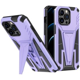   Xiaomi Redmi Note 9 5G, Műanyag hátlap védőtok szilikon belső, közepesen ütésálló, kitámasztóval, Wooze Supportive Care, lila