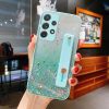 Apple iPhone 11 Pro, Szilikon tok, közepesen ütésálló, kézpánttal, színátmenetes, csillogó minta, Wooze Strap Star, mintás/menta