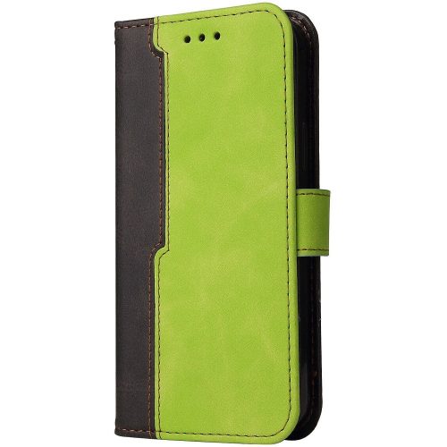 Apple iPhone 12 Pro Max, Oldalra nyíló tok, stand, kártyatartóval, kézpánttal, Wooze Colour Wallet, zöld