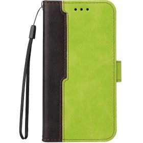   Samsung Galaxy A14 4G / A14 5G SM-A145F / A146B, Oldalra nyíló tok, stand, kártyatartóval, kézpánttal, Wooze Colour Wallet, zöld