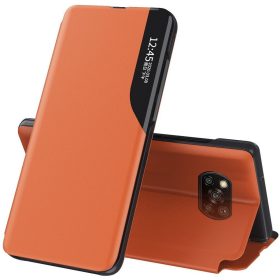   Samsung Galaxy A14 4G / A14 5G SM-A145F / A146B, Oldalra nyíló tok, stand, hívás mutatóval, Wooze FashionBook, sárga