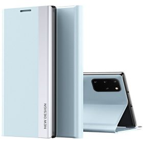   Samsung Galaxy A14 4G / A14 5G SM-A145F / A146B, Oldalra nyíló tok, stand, Wooze Silver Line, világoskék