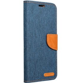   Samsung Galaxy A14 4G / A14 5G SM-A145F / A146B, Oldalra nyíló tok, stand, Canvas Book, sötétkék