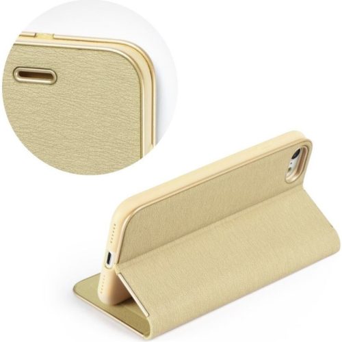 Samsung Galaxy A34 5G SM-A346B, Oldalra nyíló tok, stand, Luna Book, arany