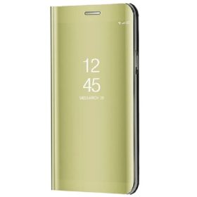   Samsung Galaxy A24 4G SM-A245F, Oldalra nyíló tok, hívás mutatóval, Smart View Cover, arany (utángyártott)