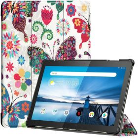   Huawei Honor Pad X8 (10.1), mappa tok, színes nagy pillangó minta, Trifold, fehér