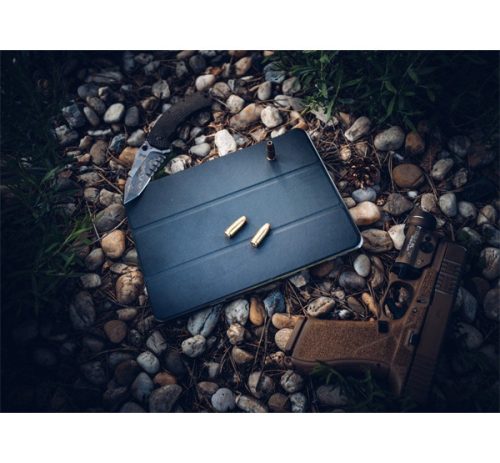 Tactical Tri Fold Apple iPad 10.2 2019/2020/2021 flip tok, fekete