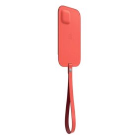   Apple iPhone 12 Pro Max MagSafe-rögzítésű bebújtatós bőr tok, pink citrus