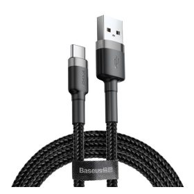   Baseus Cafule USB / USB-C töltő- és adatkábel, 1m, szürke-fekete