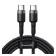 Baseus Cafule USB-C / USB-C töltő- és adatkábel, PD2.0, 2m, szürke/fekete