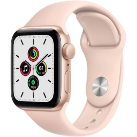   Bemutató készülék, Apple Watch SE GPS okosóra, 44mm, Arany alumínium, rózsakvarc szíj