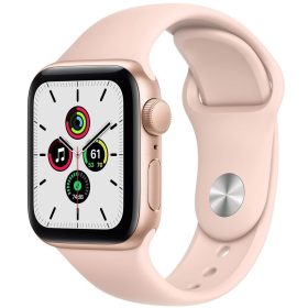   Bemutató készülék, Apple Watch SE (v2) okosóra, 44mm, Rozéarany alumínium, rózsaszín szíj