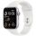 Bemutató készülék, Apple Watch SE (v2) okosóra, 44mm, Ezüst alumínium, fehér szíj