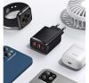 Baseus Compact gyorstöltő adapter 30W USB-C + 2XUSB-A, fekete