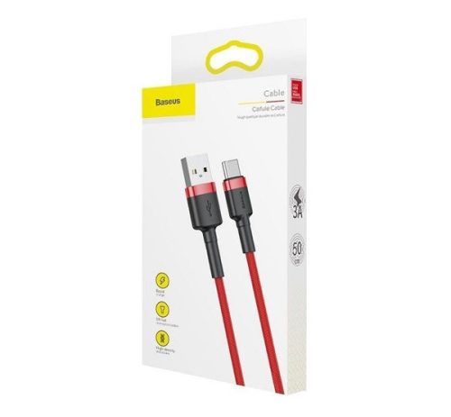 Baseus Cafule USB-C gyorstöltő töltő- és adatkábel, 1m, piros