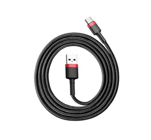 Baseus Cafule USB / USB-C gyorstöltő töltő- és adatkábel, 1m, piros-fekete