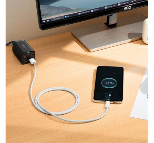 Baseus Dynamic USB / USB-C gyorstöltő töltő- és adatkábel, 100W, 1m, fehér