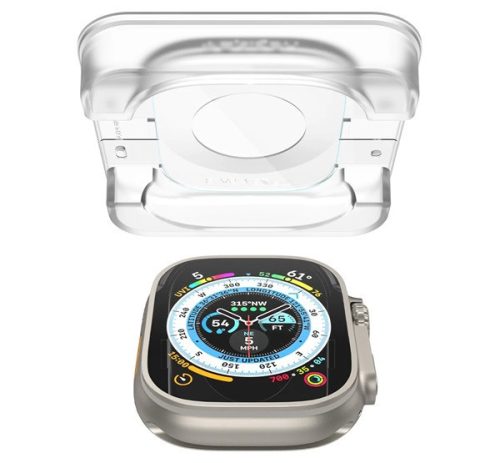 Spigen Glas.tR EZ Fit Apple Watch Ultra 3 / 2 / 1 49mm tempered kijelzővédő fólia felhelyező kerettel (2db)