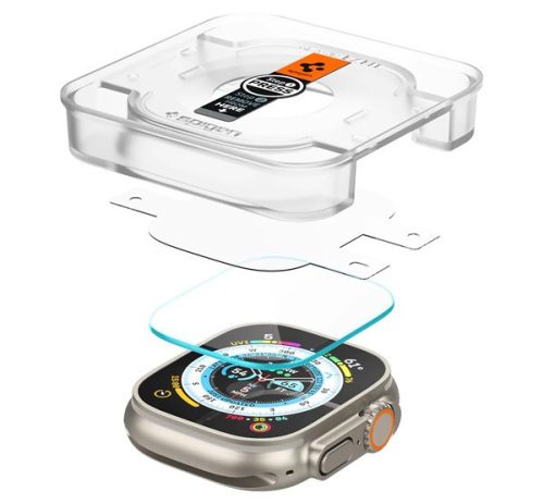Spigen Glas.tR EZ Fit Apple Watch Ultra 3 / 2 / 1 49mm tempered kijelzővédő fólia felhelyező kerettel (2db)