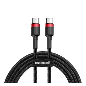   Baseus Cafule USB-C / USB-C töltő- és adatkábel, 60W, 1m, fekete-piros