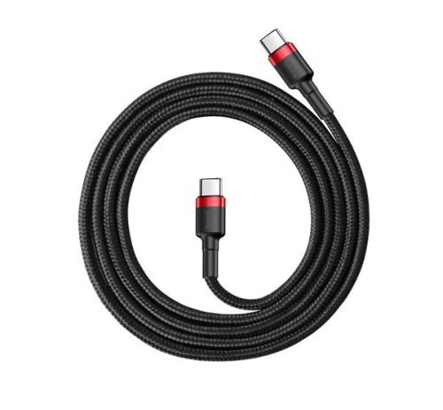 Baseus Cafule USB-C / USB-C töltő- és adatkábel, 60W, 1m, fekete-piros